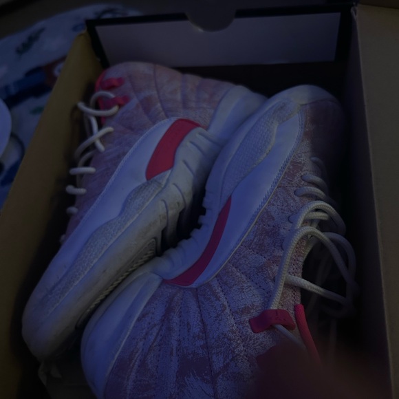 Pink and White Air Jordan 12 Retro(GS) - Picture 1 of 2
